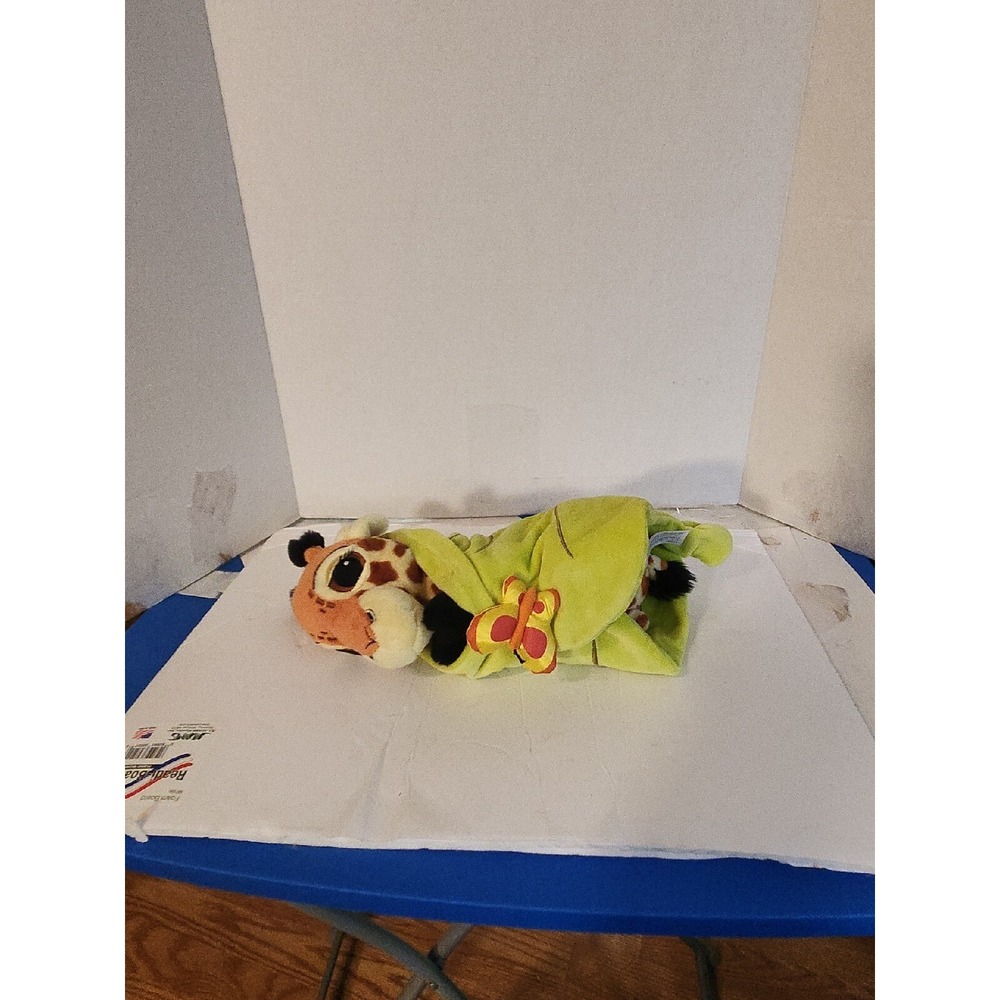 Disney Parks Babies Giraffe Baby Plush With Butterfly‎ Leaf Blanket  10"